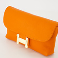 Hilary - Classic Grain - Clutch - Oranje - D29 - Goudkleurig