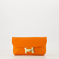 Hilary - Classic Grain - Clutch - Oranje - D29 - Goudkleurig