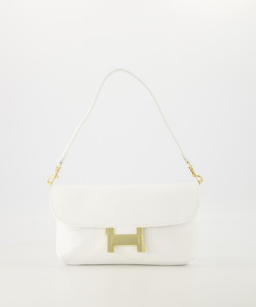 Hilary - Classic Grain - Clutch - White - D01 - Gold
