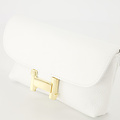 Hilary - Classic Grain - Clutch - Wit - D01 - Goudkleurig