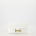 Hilary - Classic Grain - Clutch - White - D01 - Gold