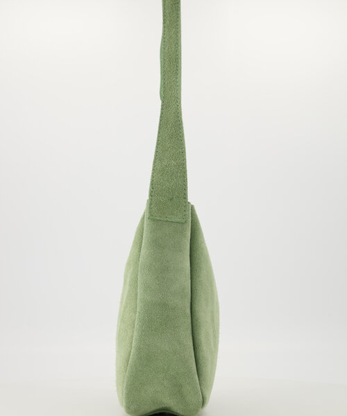 Estelle - Suede - Schoudertassen - Saliegroen - 53 - Goudkleurig