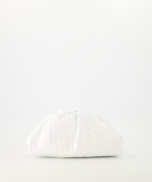 Pamela - Woven Grain - Clutch - Wit - D01 - Goudkleurig