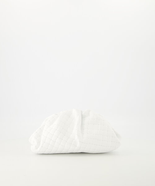 Pamela - Woven Grain - Clutch - Wit - D01 - Goudkleurig