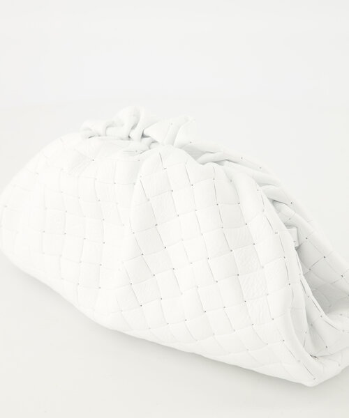 Pamela - Woven Grain - Clutch - Wit - D01 - Goudkleurig