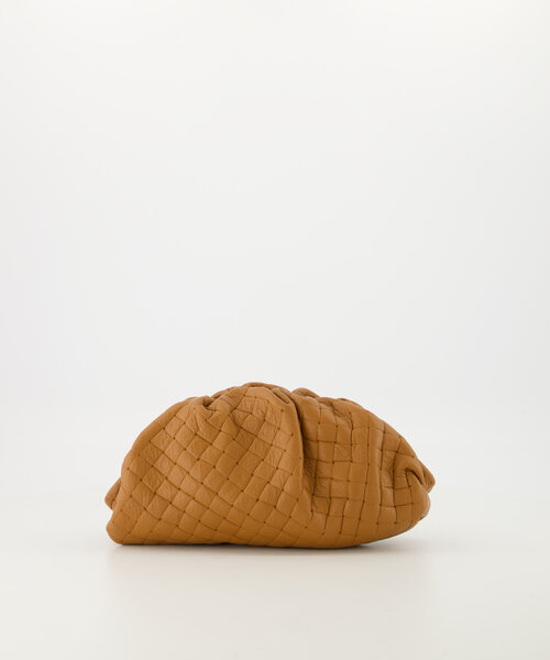 Pamela - Woven Grain - Clutch - Cognac - D109 - Gold
