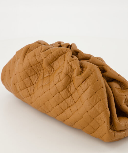 Pamela - Woven Grain - Clutch - Cognac - D109 - Gold