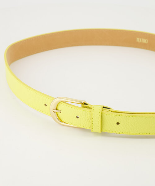 Suus - Classic Grain - Riemen met gesp - Geel - D84 - Goudkleurig