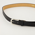 Ava - Classic Grain - Riemen met gesp - Zwart - D28 - Zilverkleurig