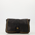 Laila - Gewassen leer - Crossbody tassen - Zwart -  - Bronskleurig