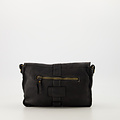 Laila - Gewassen leer - Crossbody tassen - Zwart -  - Bronskleurig