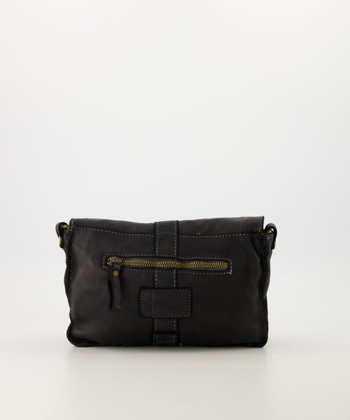 Laila - Gewassen leer - Crossbody tassen - Zwart -  - Bronskleurig
