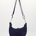Elsie - Suede - Crossbody tassen - Donkerblauw - 22 - Bronskleurig