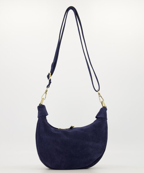 Elsie - Suede - Crossbody tassen - Donkerblauw - 22 - Bronskleurig