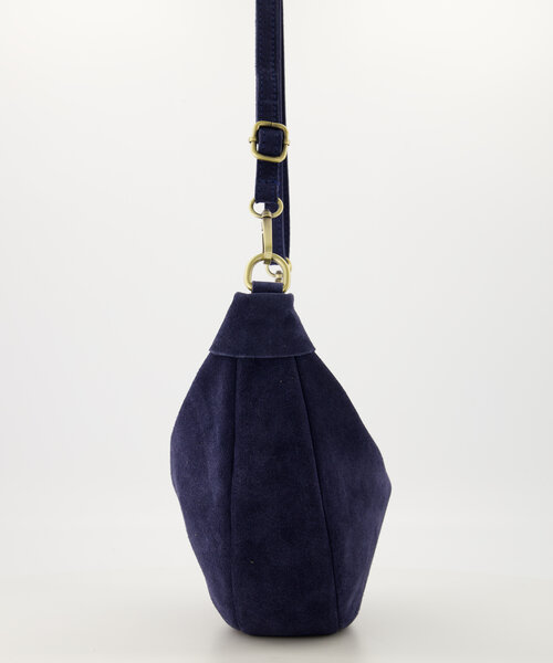 Elsie - Suede - Crossbody tassen - Donkerblauw - 22 - Bronskleurig