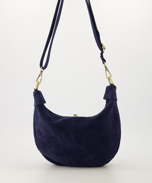 Elsie - Suede - Crossbody tassen - Donkerblauw - 22 - Bronskleurig
