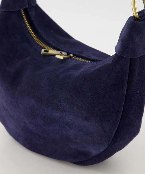 Elsie - Suede - Crossbody tassen - Donkerblauw - 22 - Bronskleurig