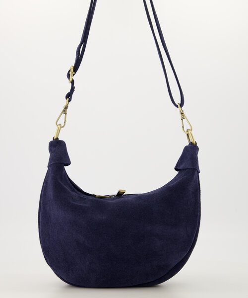 Elsie - Suede - Crossbody tassen - Donkerblauw - 22 - Bronskleurig