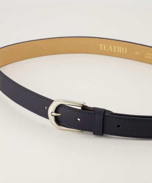 Suus - Classic Grain - Belts with buckles - Blue - Donkerblauw - Zilverkleurig