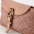 Inaya - Gewassen leer - Crossbody tassen - Roze - Poederroze - Bronskleurig