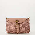 Inaya - Gewassen leer - Crossbody tassen - Roze - Poederroze - Bronskleurig