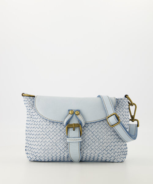 Inaya - Gewassen leer - Crossbody tassen - Lichtblauw -  - Bronskleurig