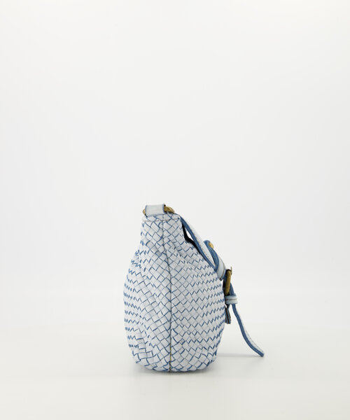 Inaya - Gewassen leer - Crossbody tassen - Lichtblauw -  - Bronskleurig
