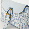 Inaya - Gewassen leer - Crossbody tassen - Lichtblauw -  - Bronskleurig