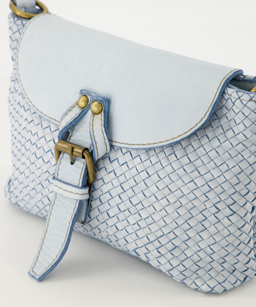 Inaya - Gewassen leer - Crossbody tassen - Lichtblauw -  - Bronskleurig
