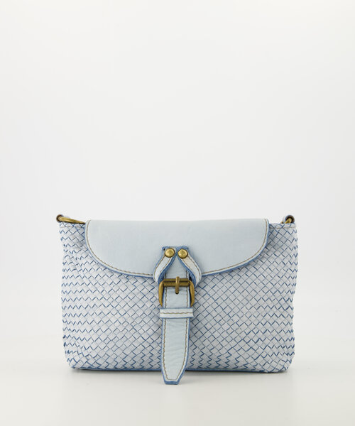 Inaya - Gewassen leer - Crossbody tassen - Lichtblauw -  - Bronskleurig