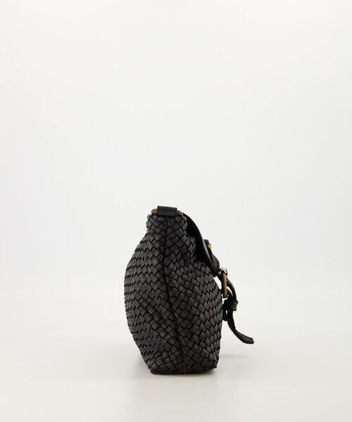 Inaya - Gewassen leer - Crossbody tassen - Zwart -  - Bronskleurig