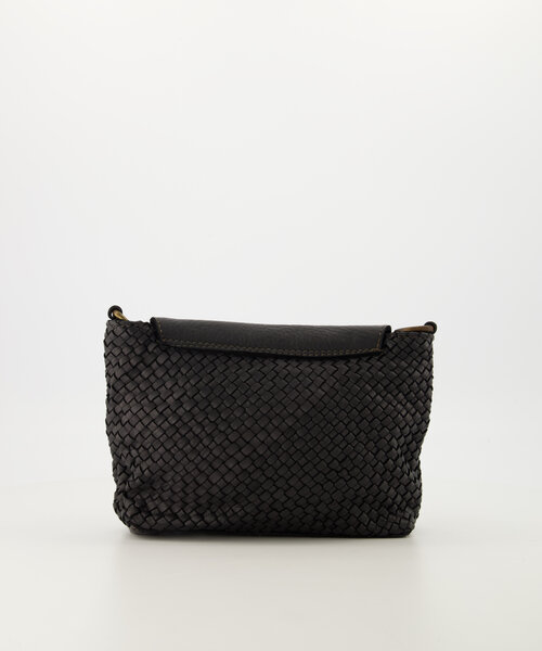 Inaya - Gewassen leer - Crossbody tassen - Zwart -  - Bronskleurig
