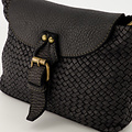 Inaya - Gewassen leer - Crossbody tassen - Zwart -  - Bronskleurig