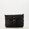 Inaya - Gewassen leer - Crossbody tassen - Zwart -  - Bronskleurig