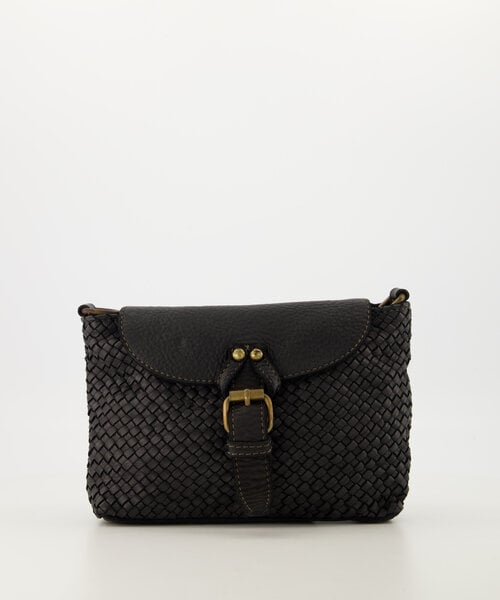 Inaya - Gewassen leer - Crossbody tassen - Zwart -  - Bronskleurig