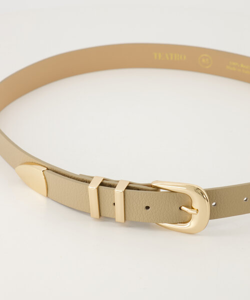 Dune - Classic Grain - Riemen met gesp - Taupe - D05 - Goudkleurig