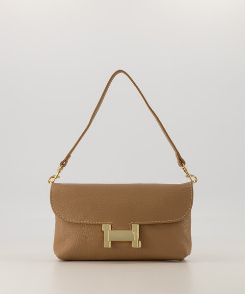 Hilary - Classic Grain - Clutch - Camel - D85 - Goudkleurig