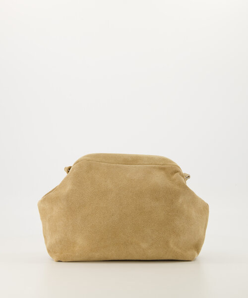 Juliet - Suede - Clutch - Zand - 4 - Goudkleurig