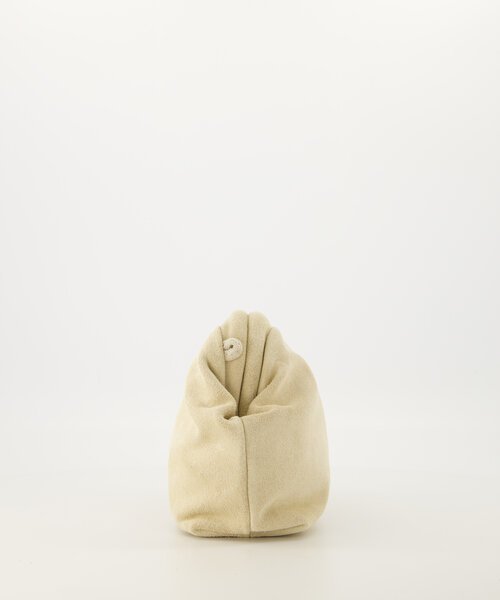 Juliet - Suede - Clutch - Ecru - 2 - Goudkleurig