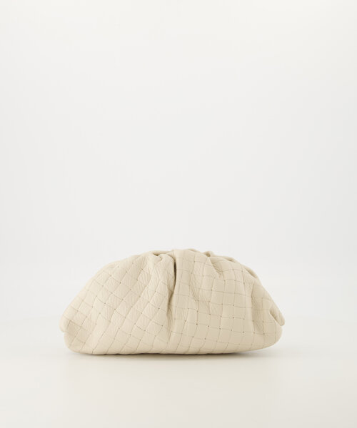 Pamela - Woven Grain - Clutch - Taupe - D40 - Goudkleurig