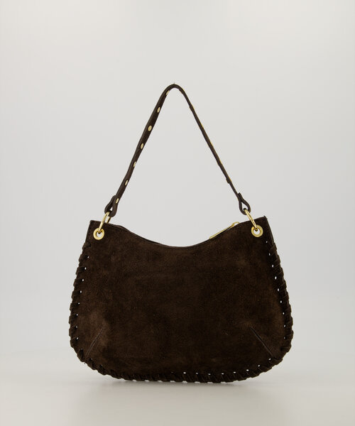 Casey - Suede - Shoulder bags - Dark Brown - 7 - Gold