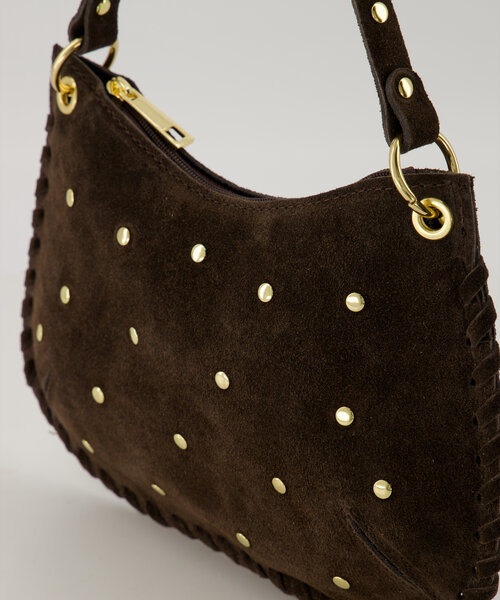 Casey - Suede - Shoulder bags - Dark Brown - 7 - Gold