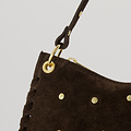 Casey - Suede - Shoulder bags - Dark Brown - 7 - Gold