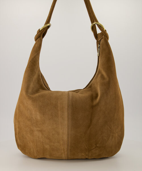 Suez - Suede - Schoudertassen - Taupe - SC09 - Goudkleurig