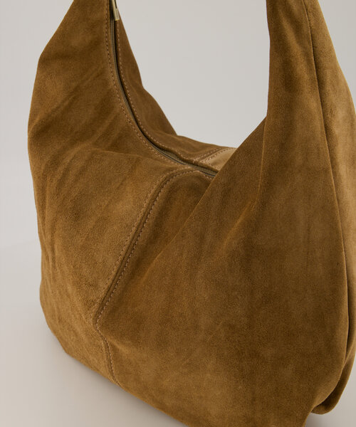 Suez - Suede - Schoudertassen - Taupe - SC09 - Goudkleurig