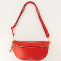 Zoey Big  - Classic Grain - Crossbody tassen - Rood - D58 - Goudkleurig