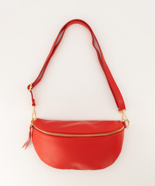 Zoey Big  - Classic Grain - Crossbody tassen - Rood - D58 - Goudkleurig