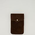 Pona 2.0 - Suede - Telefoontassen - Donkerbruin - 7 - Goudkleurig