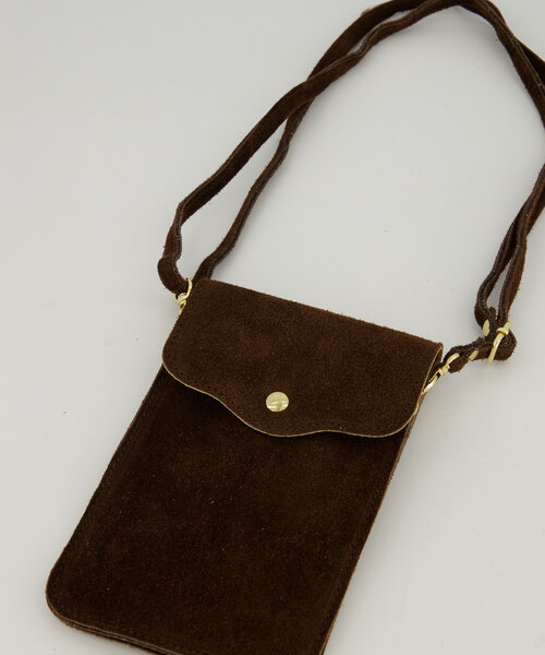 Pona 2.0 - Suede - Phone bags - Dark Brown - 7 - Gold