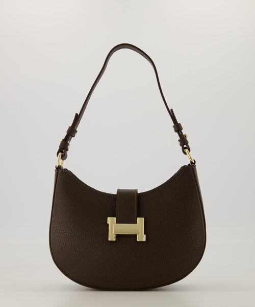 Inez - Classic Grain - Crossbody tassen - Donkerbruin - T1106 - Goudkleurig